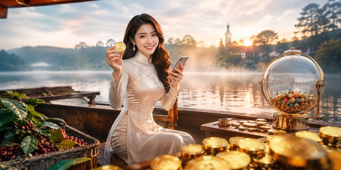 Người dùng tại Đà Lạt thư giãn với cà phê và khám phá trò chơi xổ số casino trực tuyến